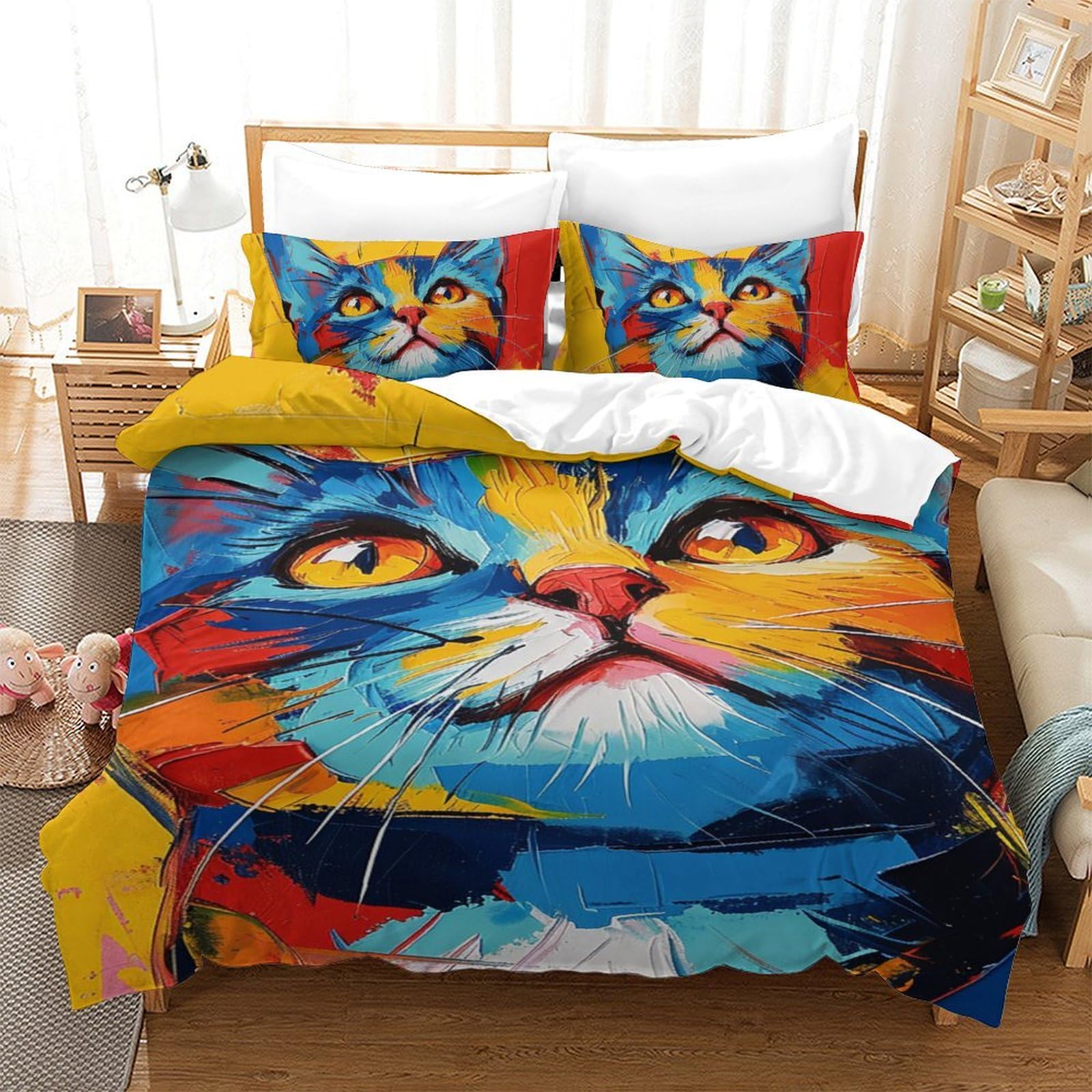 Housse de couette chat American Shorthair 3D 140x200 microfibre