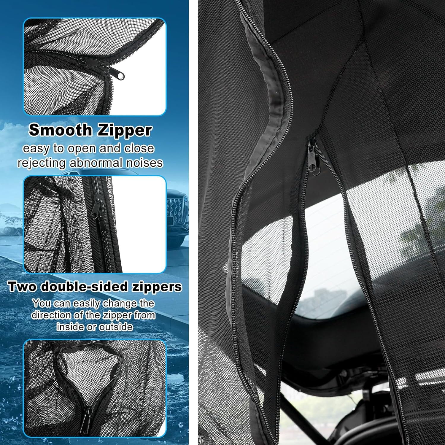 Shroud Zanzariera Portellone Magnetica per Fiat Tipo Estate/Kombi 2020- | Maglia Rigida Blocca Insetti Shrouds Magnetici Allineamento Cerniera Schermi Contengono Ventilazione Interno Auto