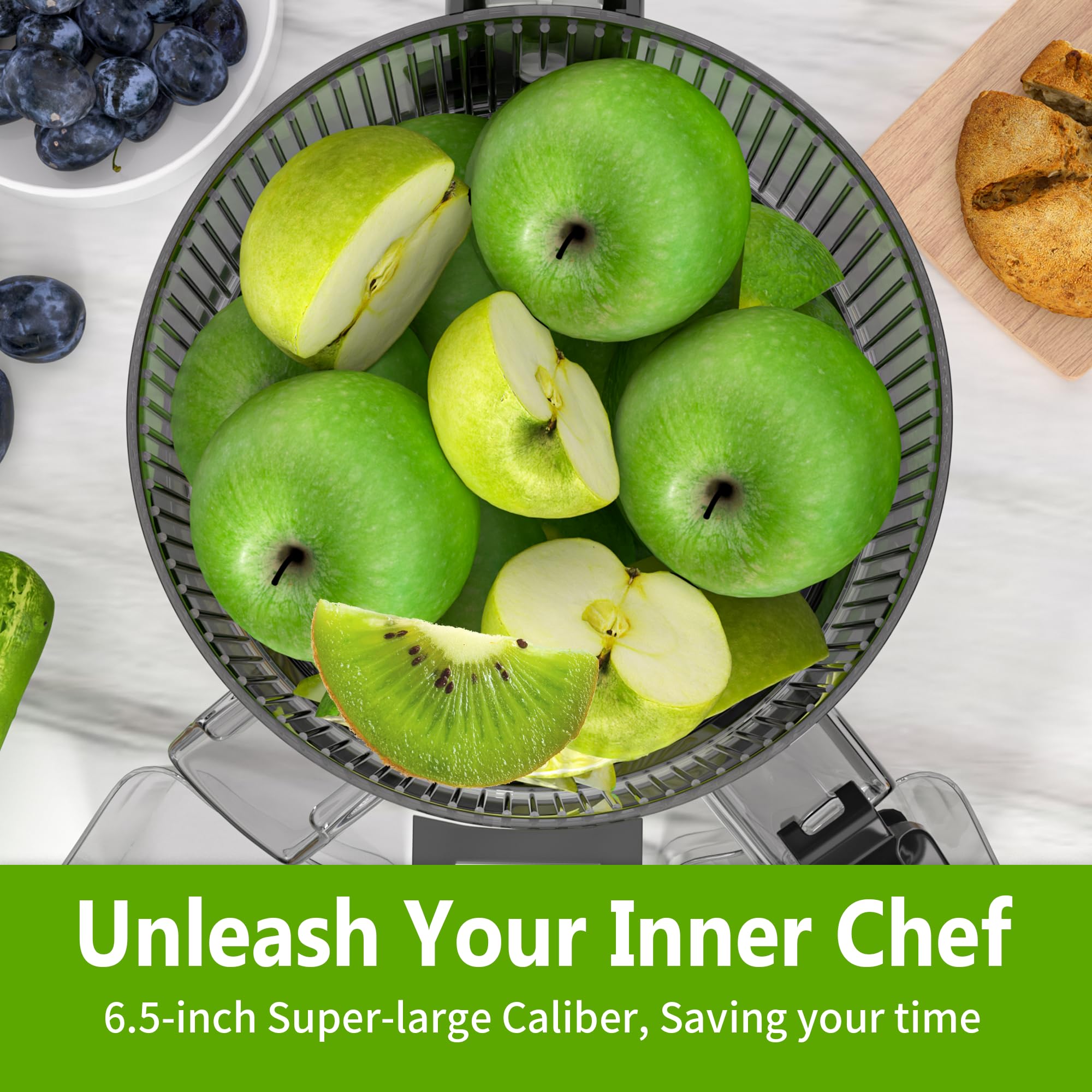 Cold Press Juicer – Hands-Free Electric Masticating Juicer Machine with 6.5