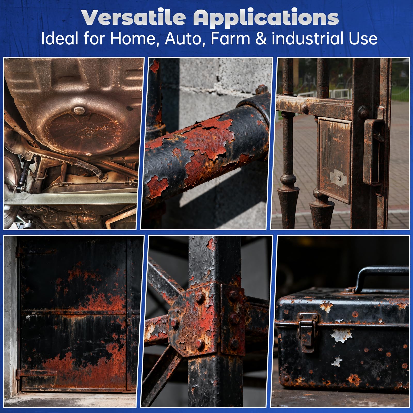 SZ-KARIDGE 2 in 1 Convertitore di ruggine e primer metallico, 1 kg di vernice antiruggine per metallo, rimozione della ruggine e sigillante, rivestimento antiruggine durevole, resistente al calore