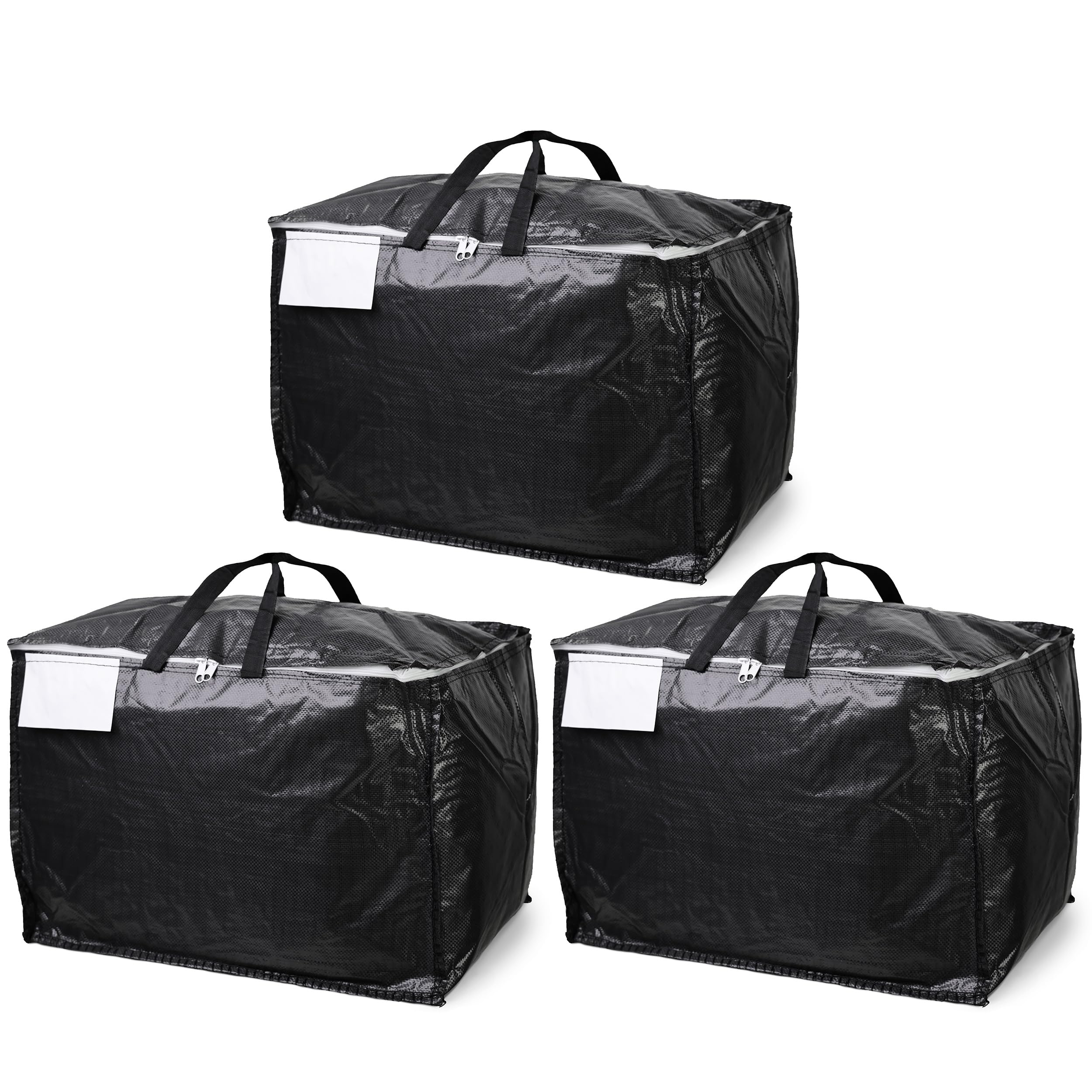 Moving & Storage Bags – HEAVY DUTY 100L - PREMIUM Grade, Reusable Zippered Tote for Moving House, Clothes Storage, Camping, Attic & More – Industrial Strength Laundry & Utility Bag (3 Bags)