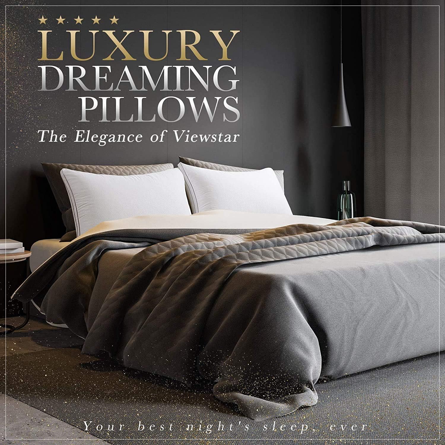 viewstar Queen Pillows for Sleeping, Bed Pillows Down Alternative Hotel Quality Pillow, Pillows for Side and Back Sleepers, Soft and Supportive Gusseted Pillow (20x30) : Home & Kitchen