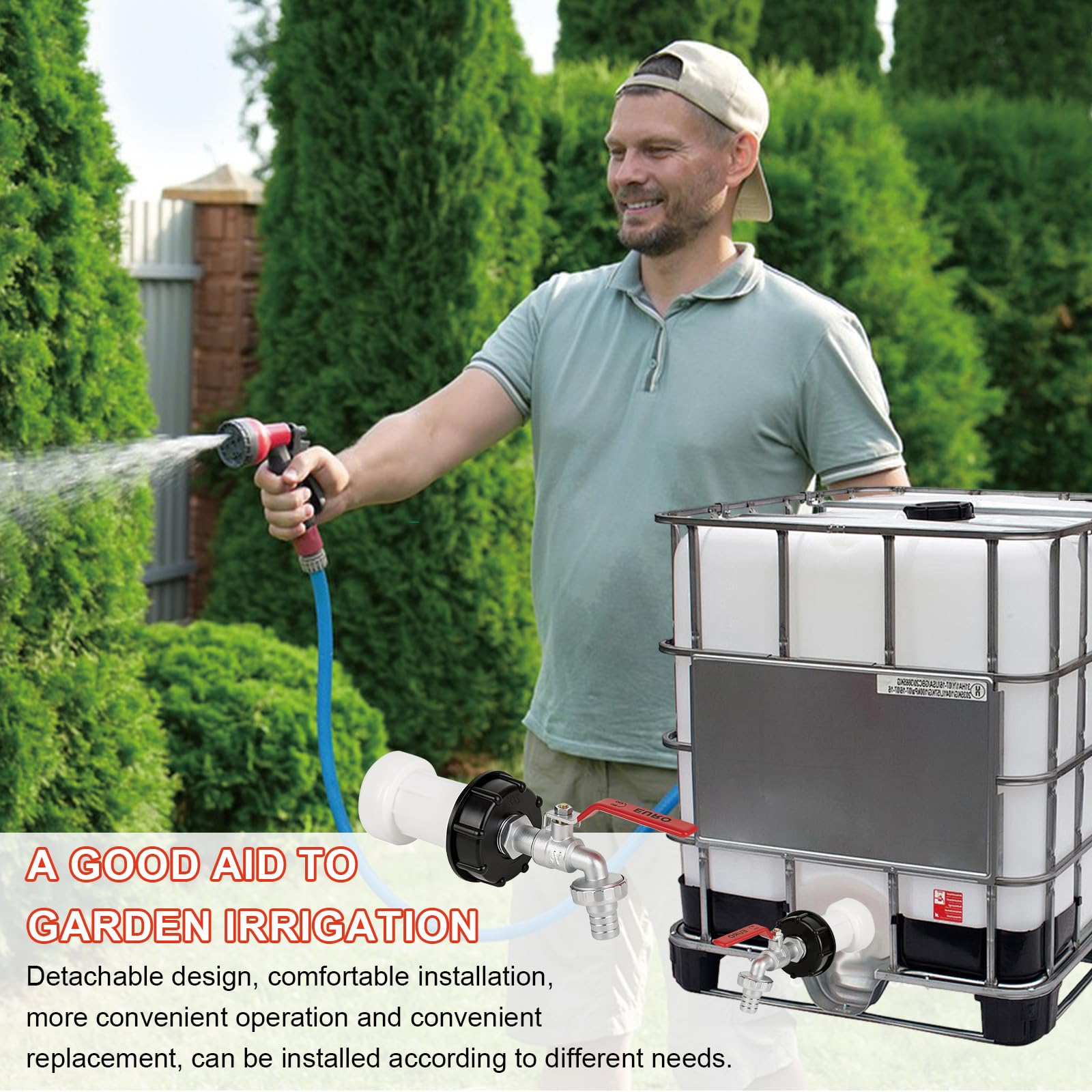 2er-Pack IBC Adapter S60x6 – Verlängerung Mit Dichtung Für Gartenschlauch, Regenwassertank Und Mehr (PP, Weiß)