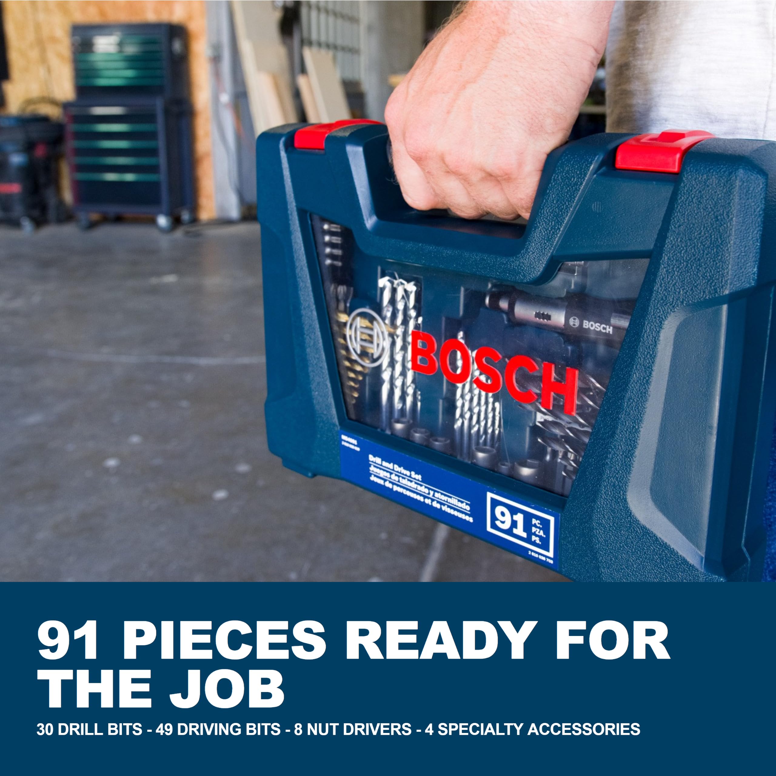BOSCH Ms4091 Kit de perçage et de conduite 91 pièces