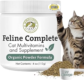 Feline Complete - 4 Oz - Multivitamin & Probiotic Powder for Cats - Natural Cat Food & Digestive Support