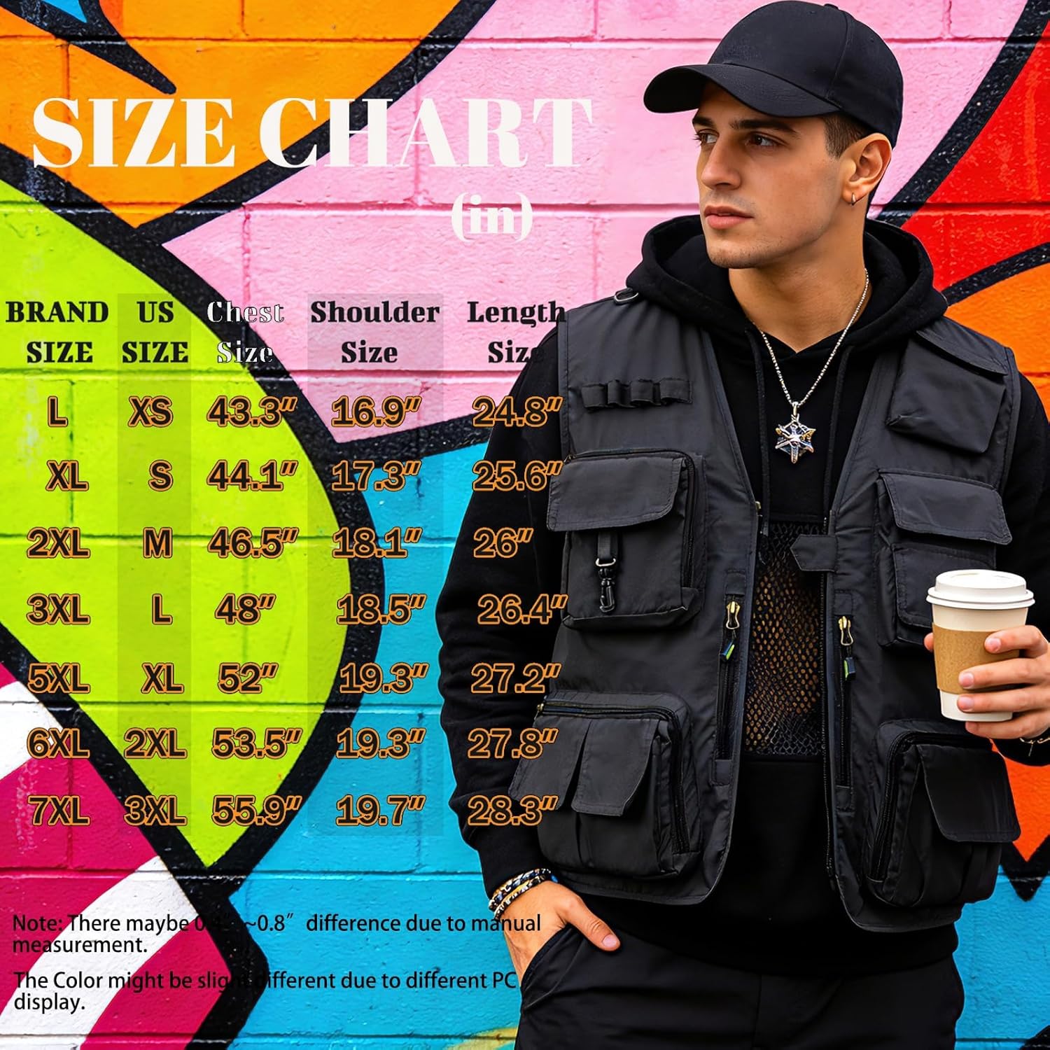 Mens Lightweight Safari Travel Fishing Photography Outdoor Work Cargo Vest with Pockets - Image 4