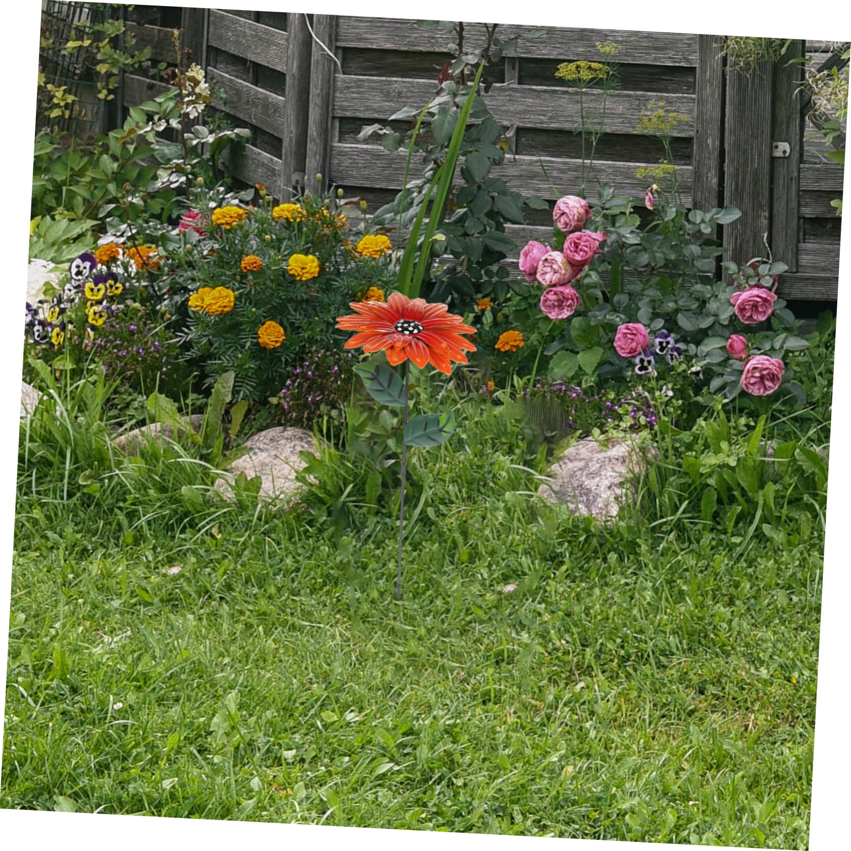 VANZACK 4pezzi Decorazione Giardino Ferro Artistico Con Fiore Di Girasole Ornamentale Da Esterno Per e Prati Resistente e Duraturo Design Elegante