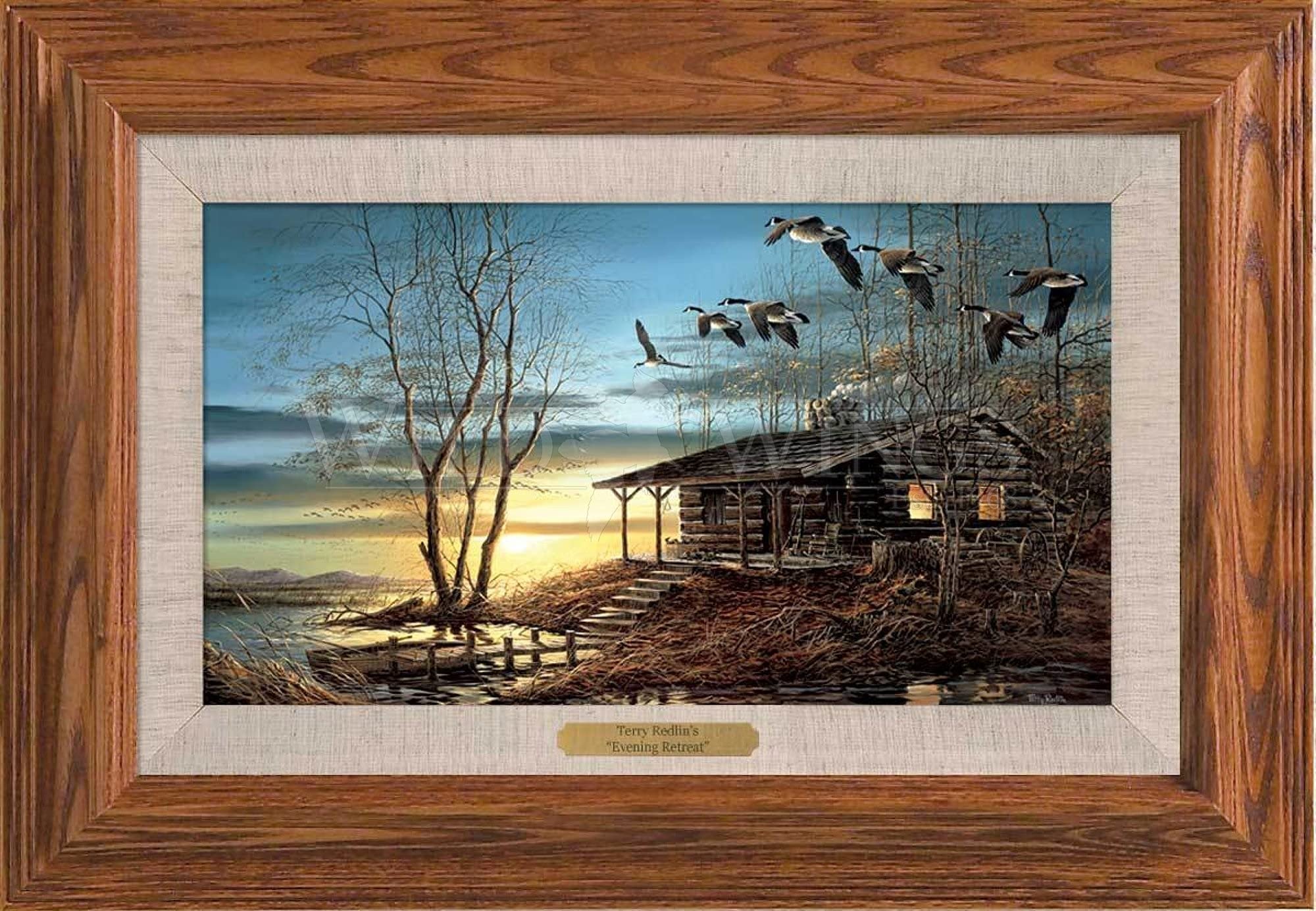 Amazon.com: Wild Wings Evening Retreat Framed Oak Master Stroke by
