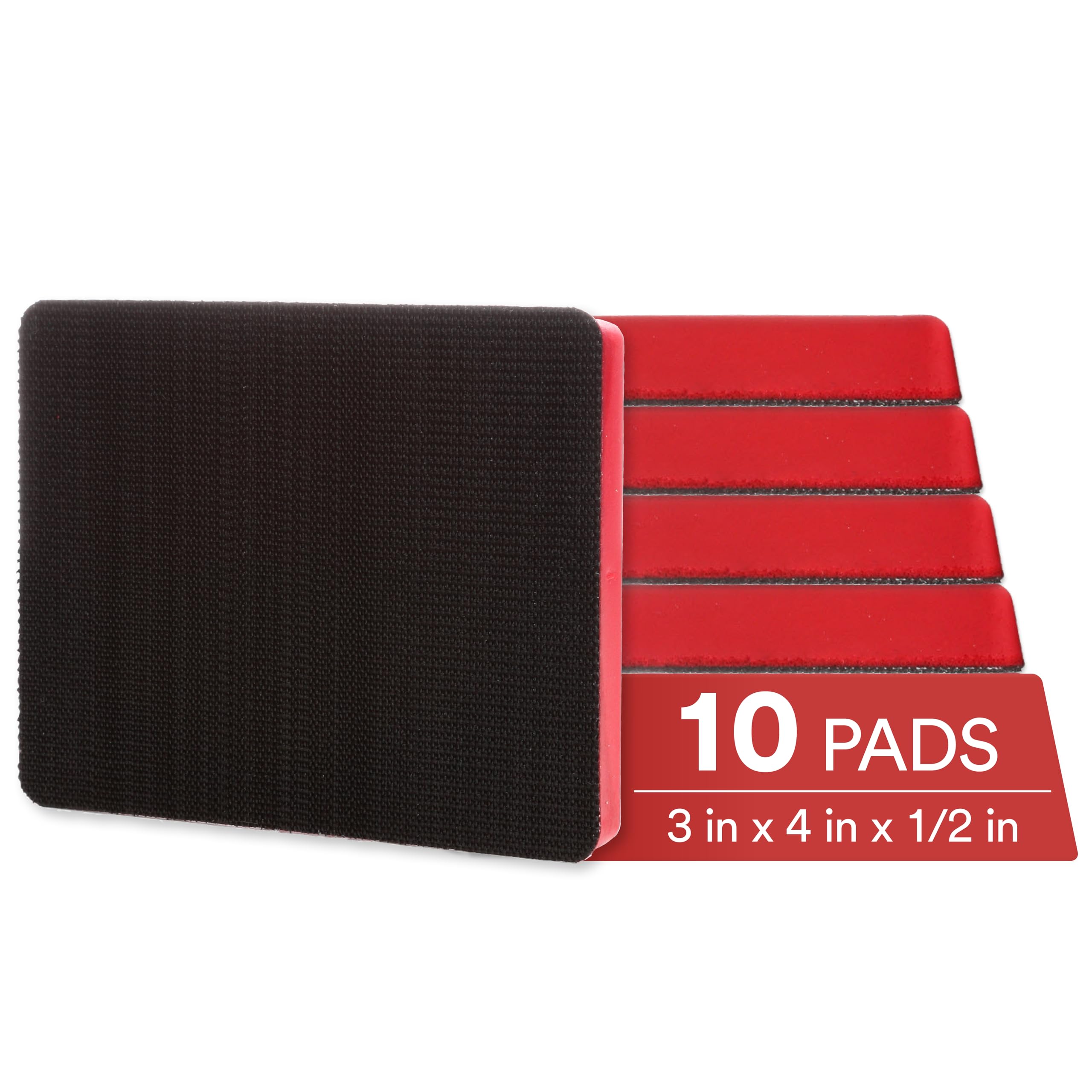 3 M (TM) Hookit (TM) Pad 20433, gancho y bucle Attachment, 4 "x 3" x 1/2 "grueso, rojo (Pack de 1)