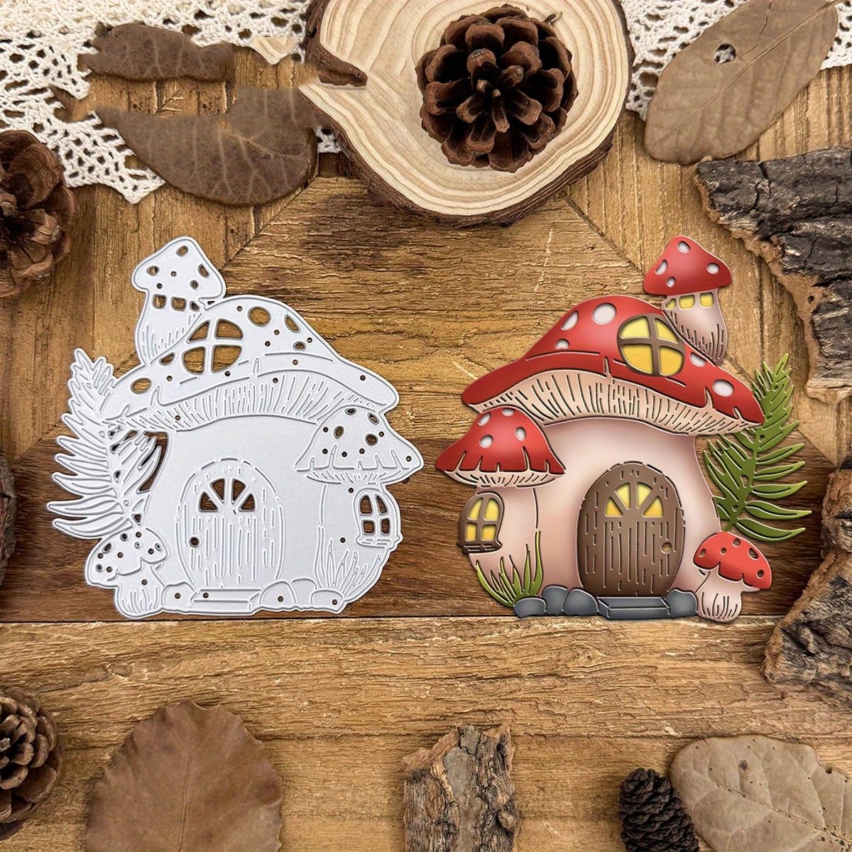 Matrices de découpe champignons en métal pour scrapbooking et gaufrage de cartes DIY