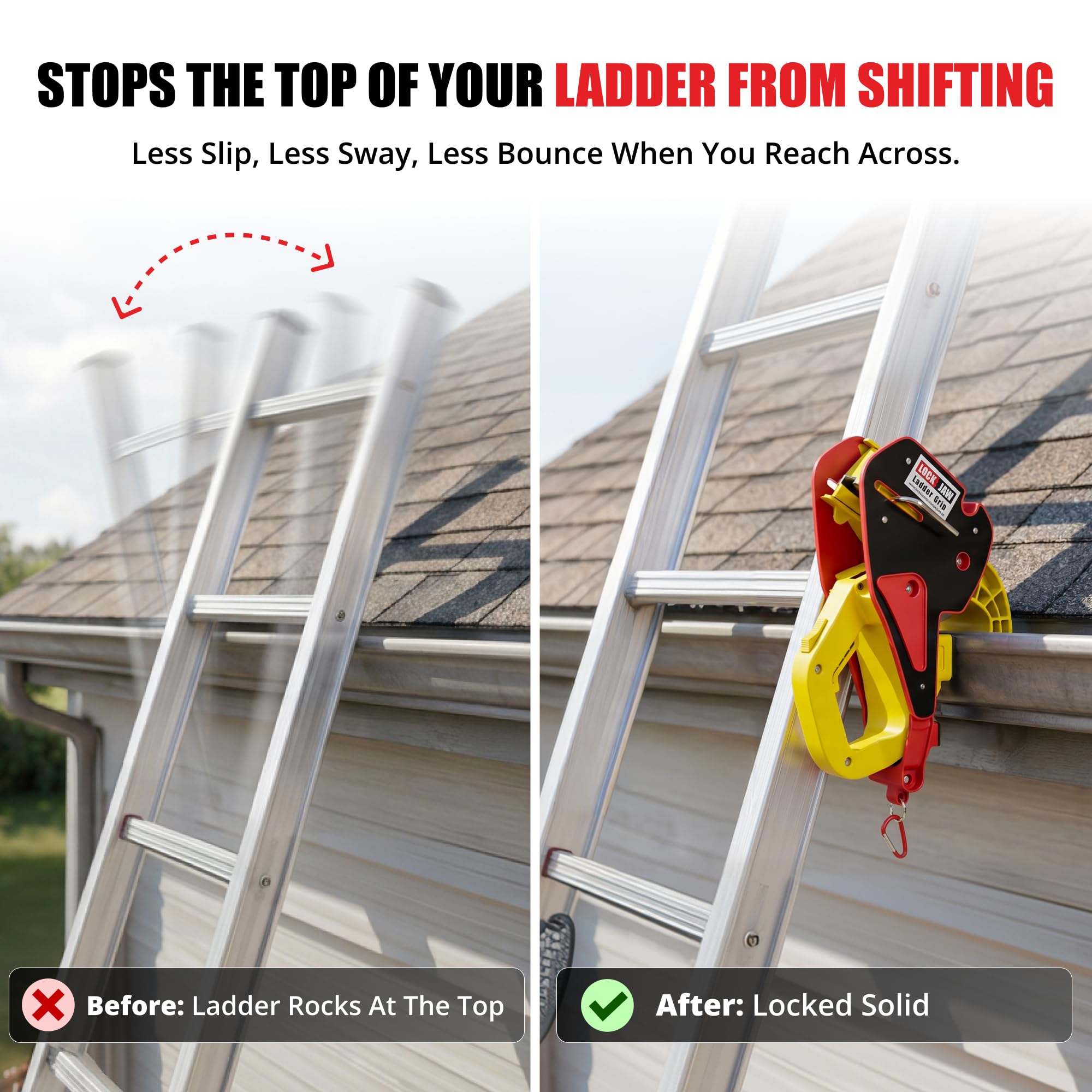 Lock Jaw Ladder Grip - Ladder Safety Clip - Feel Secure on Your ladders and Climb Safer (Pack of 1)