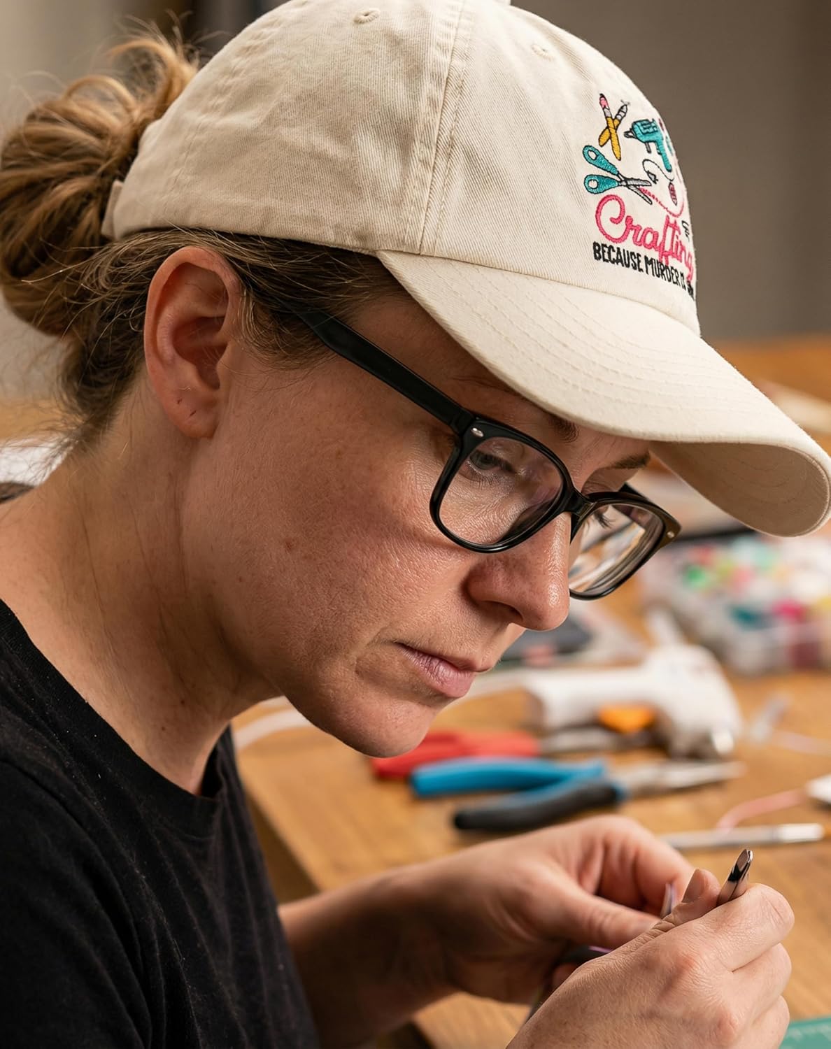 InnoBeta Crafter Gifts Cap for Women - Adjustable Vintage Washed Cotton Embroidered Hat - Crafty Gifts for Birthday, Christmas - Image 3