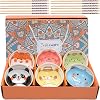 Set of 6 Porcelain Cereal Bowls Dessert Bowls Porcelain Bowls for Children and Adults 300 ml Bowl for Storing Ceremonies Soup Dessert Fruit Ramen