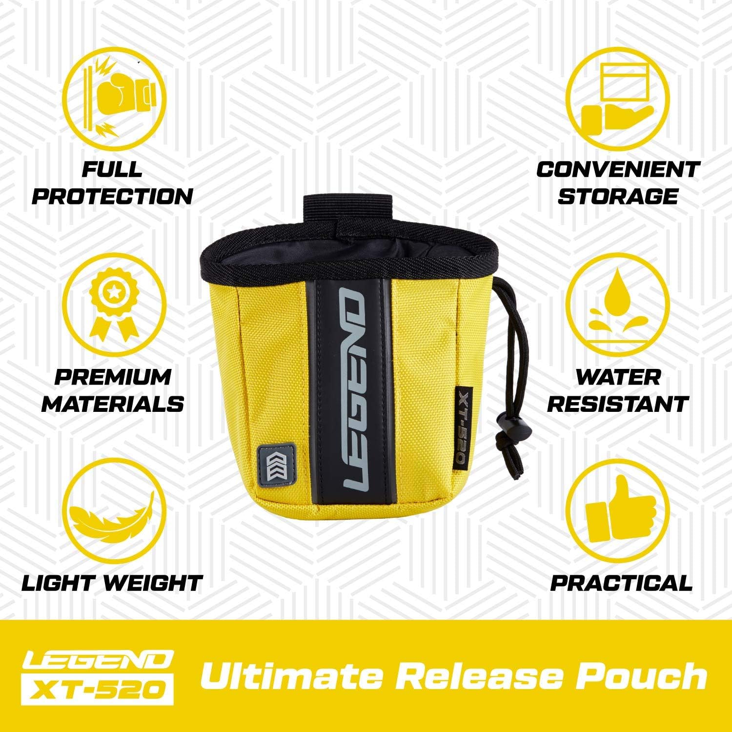 LEGEND XT520 Quick Release Pouch & Finger Tab Bag - Interior Divider for Better Organization & Storage of Release Aids - Attaches to Standard 2" Belt - Quick Drawstring Closure image 5