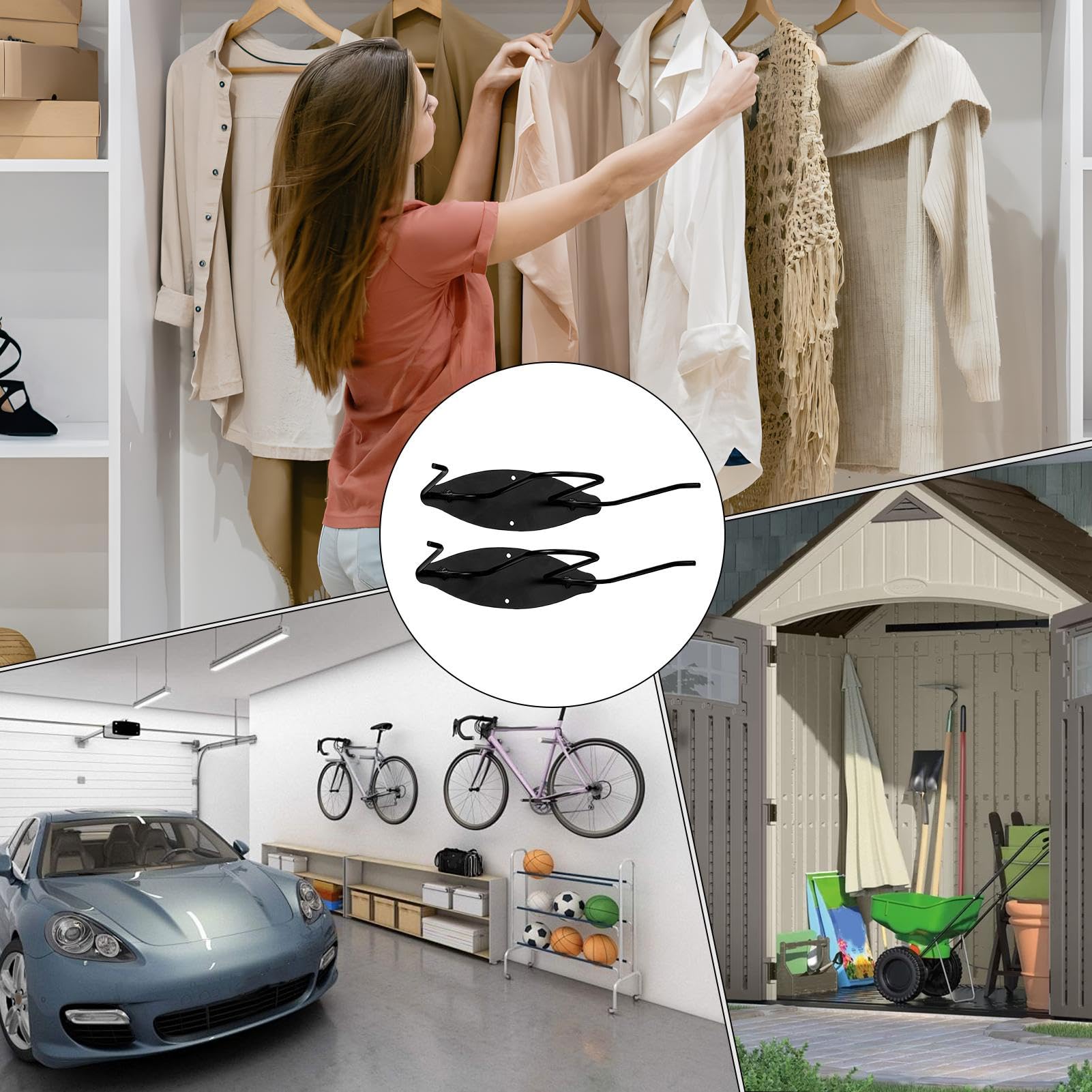 Perchas para Botas de Vadeo 2 Unidades Colgadores de Pared de Acero | Organizador Metálico de Calzado para Garaje, Sótano, Taller, Granero, Cobertizo, Entrada de Casa
