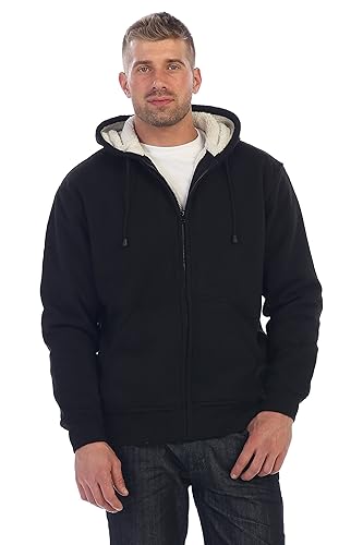 Gioberti Men's Soft Heavyweight Sherpa Lined Fleece Hoodie Jacket