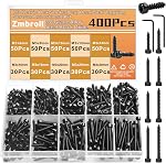480Pcs M2 Hex Socket Cap Head Self Tapping Screws M2x4/5/6/8/10/12/14/16mm Black Socket Self Drilling Screw Allen Head Sheet Metal Bolts Hex Drive Wood Screws Assortment Kit