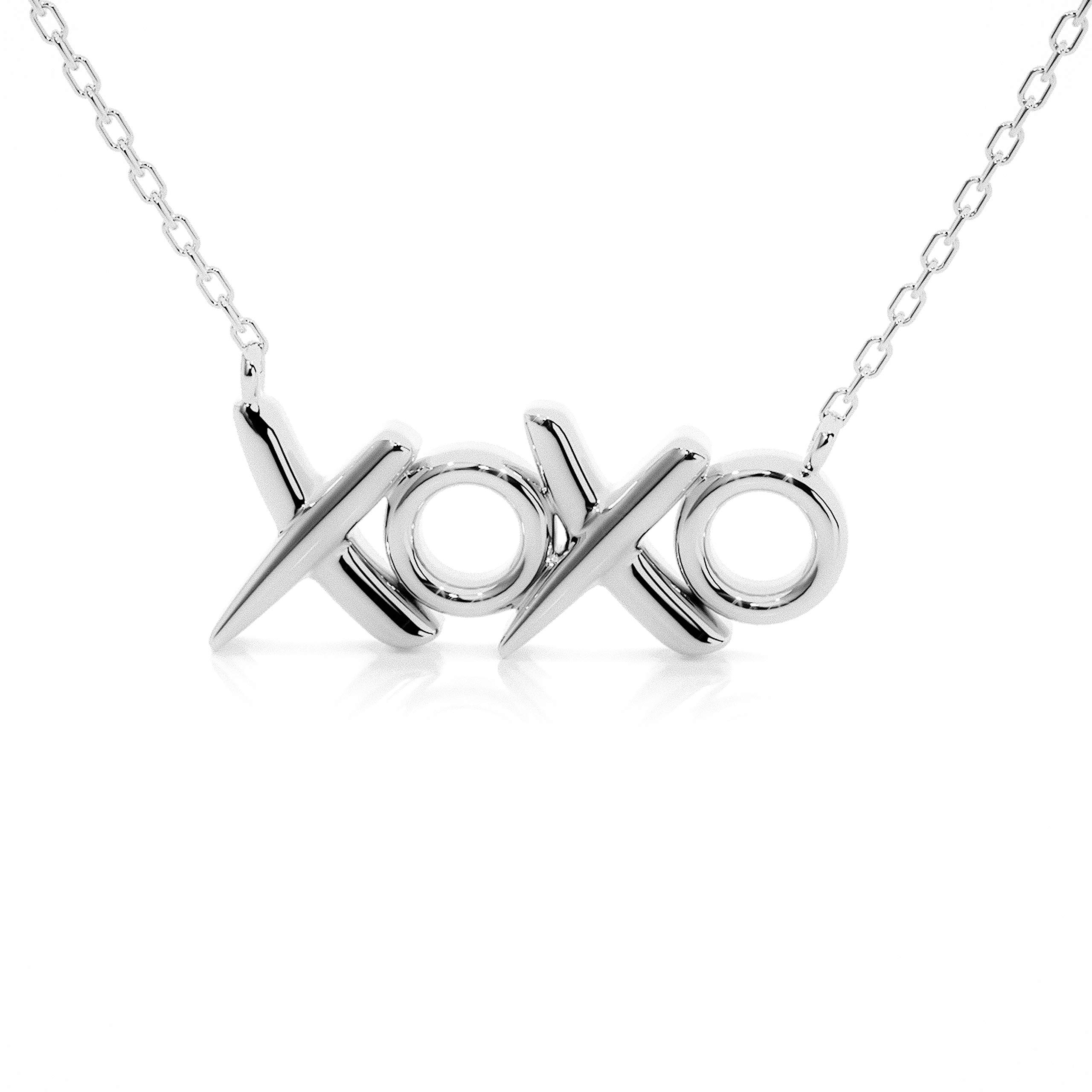 MINUTIAE Silver Plated Pendant Necklace Hugs And Kisses XOXO Pendant For Girls And Teens With Extendable Chain (Silver) (B084L1932T) Amazon Price History, Amazon Price Tracker