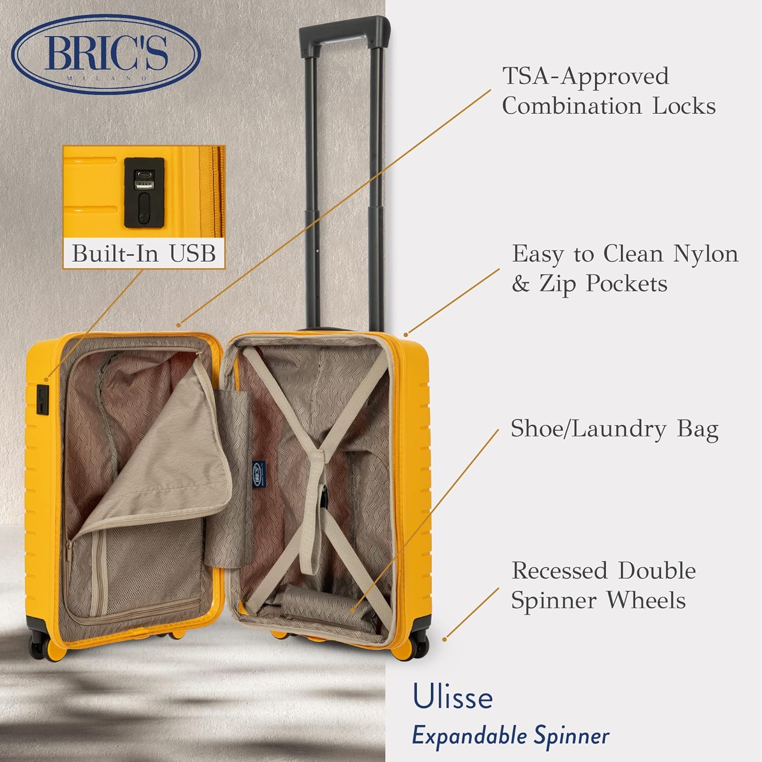 Review Bric's BY Ulisse Spinner Suitcase 21 Inch CarryOn Luggage