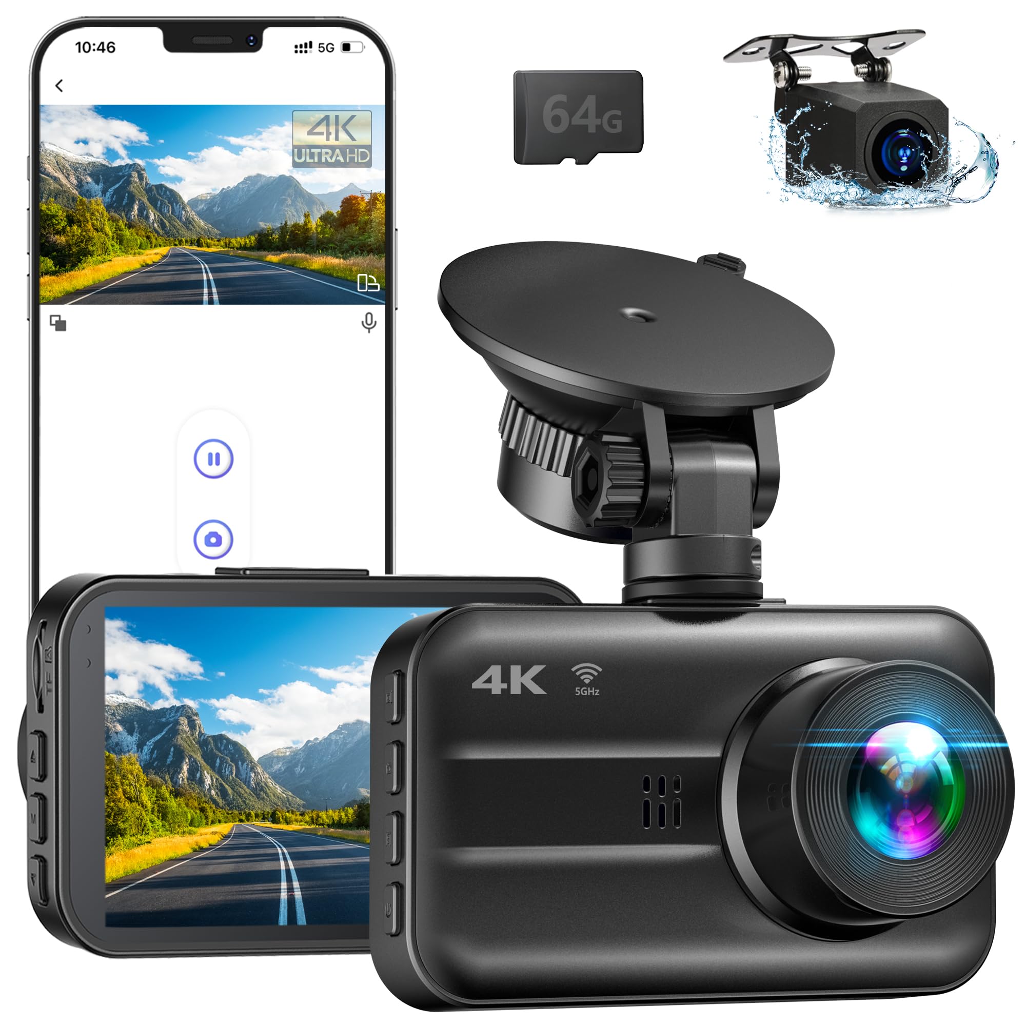 Amazon.com: Dash Cam Front and Rear, 4K/2K Dash Camera for Cars