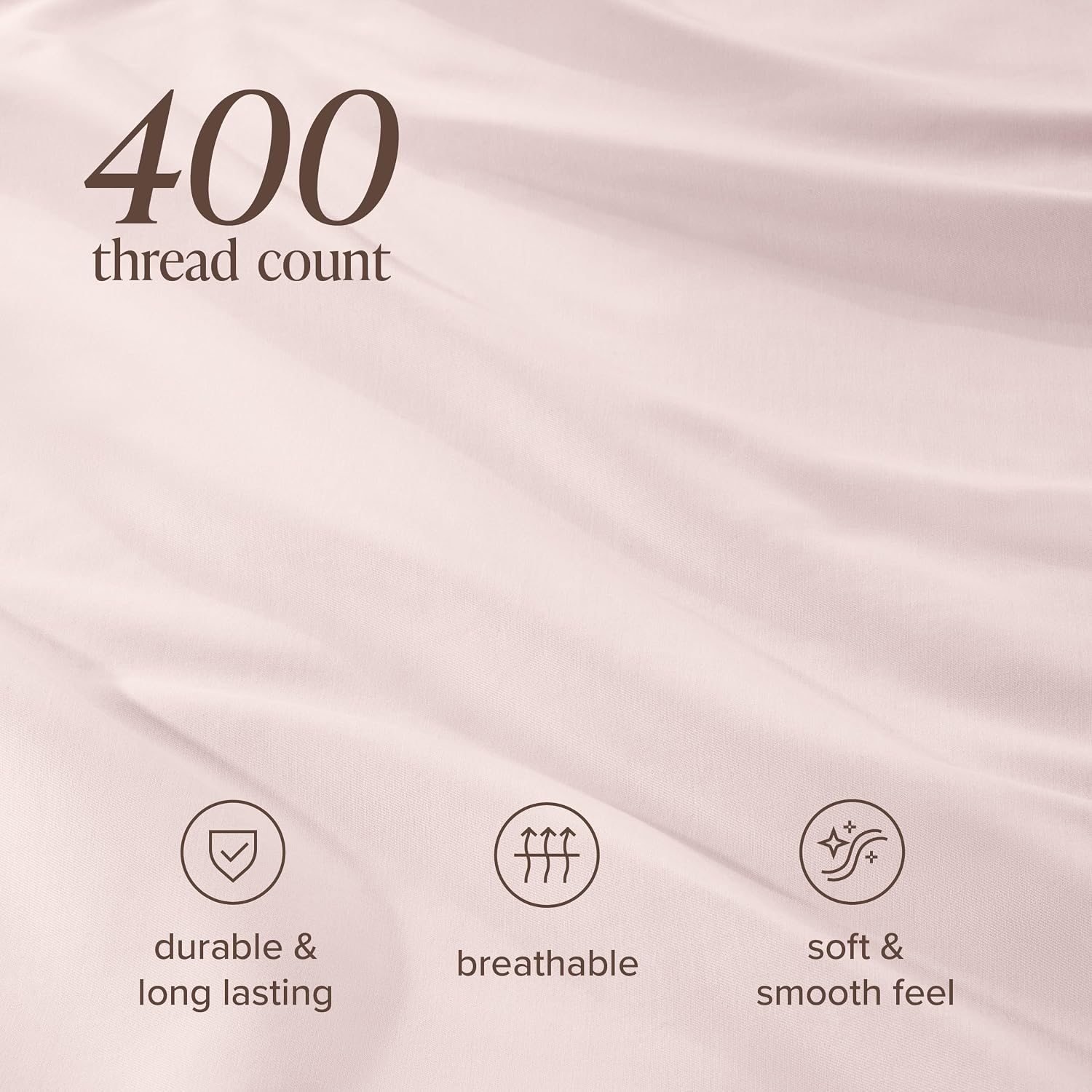 Bare Home 100% Organic Cotton Sateen Fitted Sheet - 400 Thread Count - Smooth Sateen Weave - Breathable & Cooling - Hotel Luxury - Durable Fitted Sheet - Deep Pocket (Full XL, Dusty Pink)