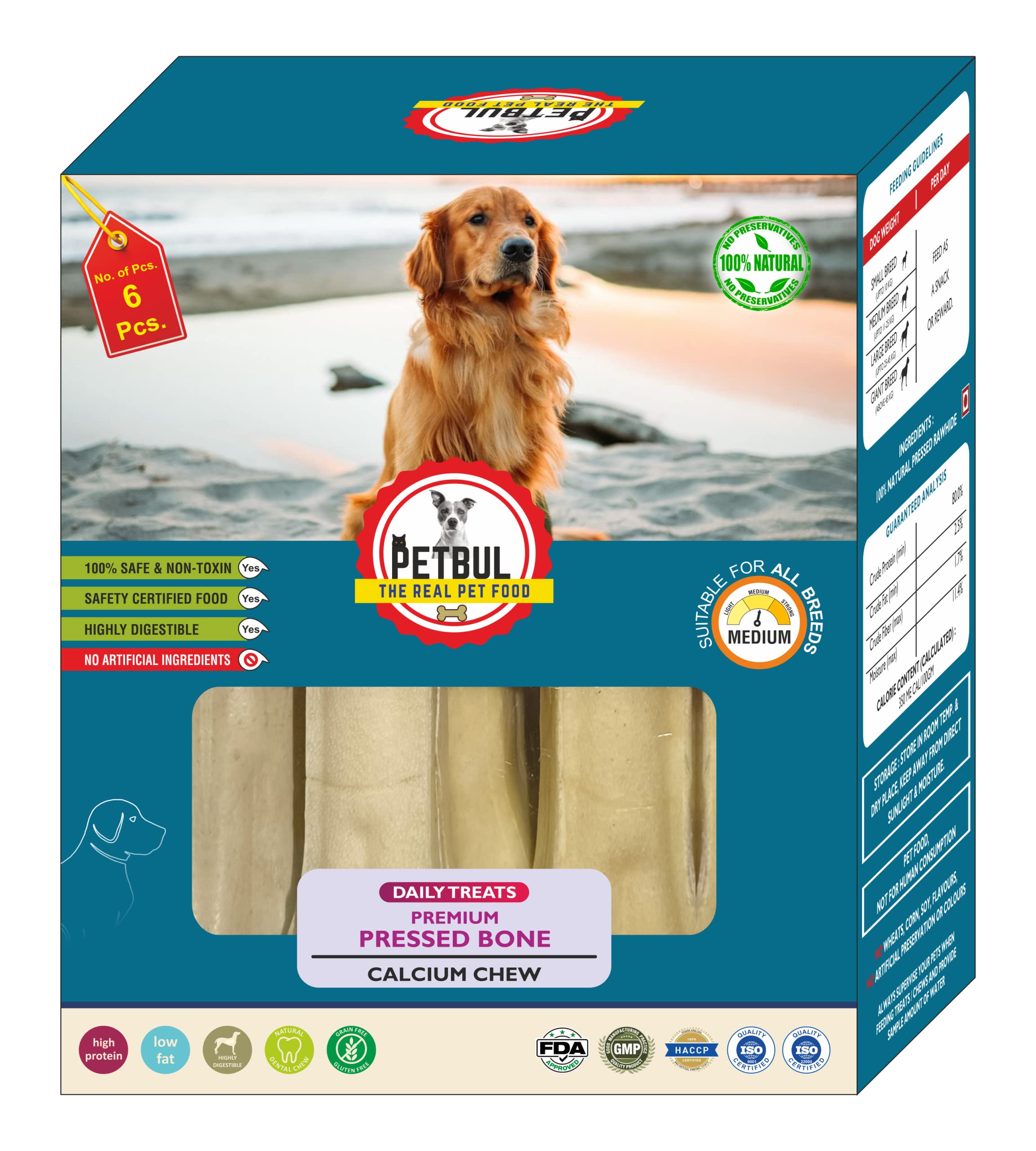 Petbul Pressed Bone Calcium chew 5inch x 6pcdog chew (B0BLHXF9CR) Amazon Price History, Amazon Price Tracker