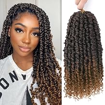Pre-Twisted Passion Twist Crochet Hair 12 Inch for Black Women 8 Packs T30 | 112 Stands Pre-looped Passion Twists for Bohemian Braiding, Synthetic Hair Extensions, Lightweight, Easy Install