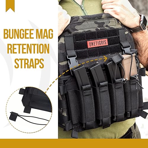 Miniatura 8 de OneTigris SMG - Bolsa de revista con gancho para revistas MP5 MP7 con correas elásticas de retención