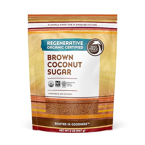 Miniatura 16 de Big Tree Farms Azúcar de coco moreno orgánico, azúcar de palma de coco, sin refinar, cristales finos, reemplazo de azúcar de caña, néctar de flor