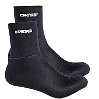 Cressi Black Neoprene Socks Resilient - Calzari per Immersione in Neoprene Ultra Stretch Nero da 5 mm