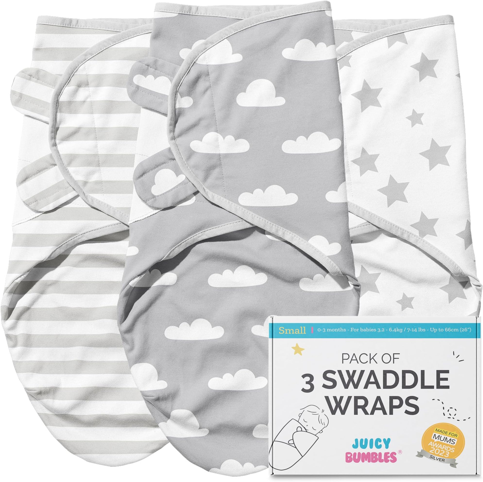 Ziggy Baby Swaddle Blankets 3 Pack - Adjustable Baby Wrap, 100% Cotton, For Newborns & Infants 7-14 Lbs - View #4