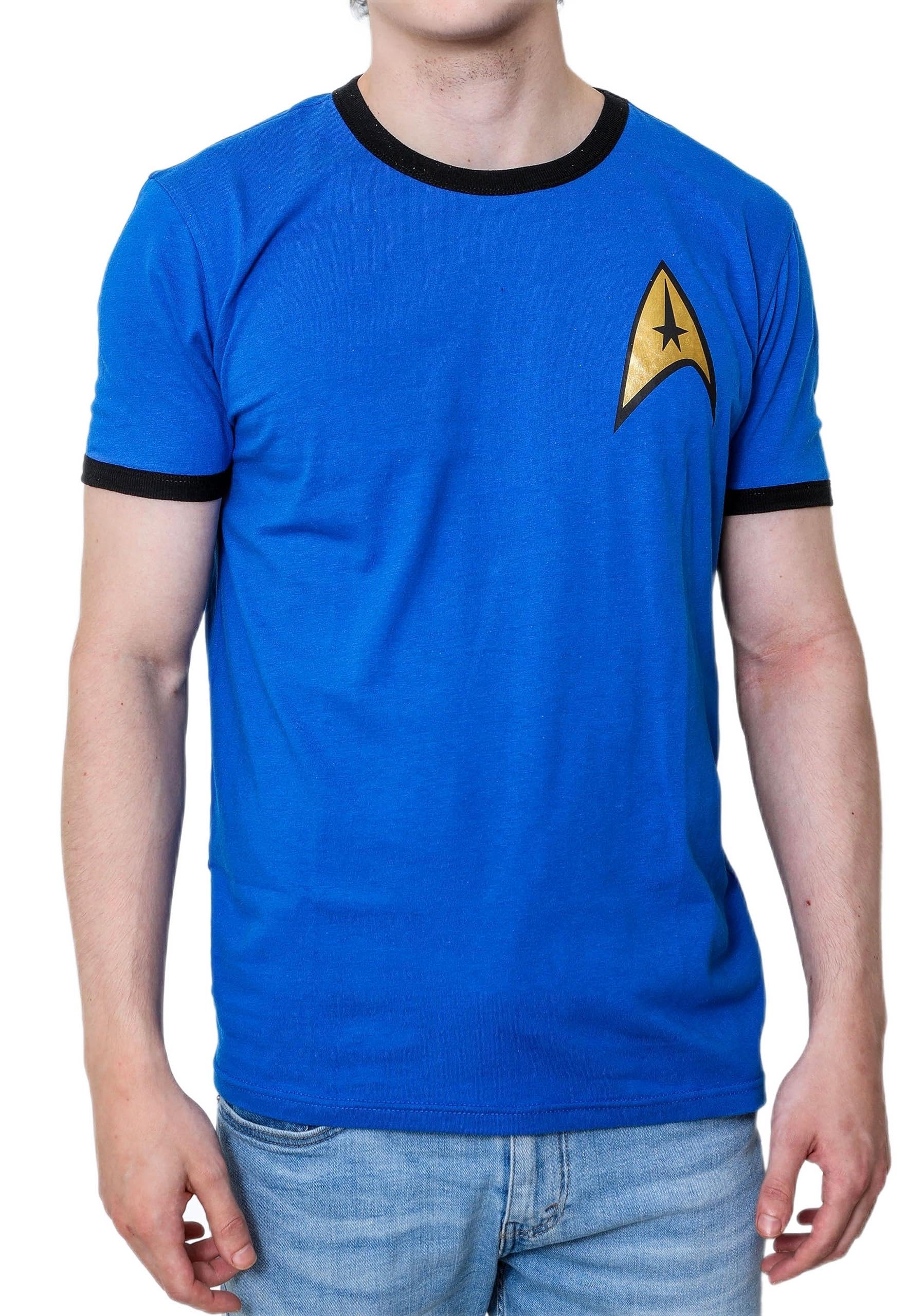 Star Trek Men's Blue The Original Series Tos Costume Uniform Adult T-Shirt, Xl