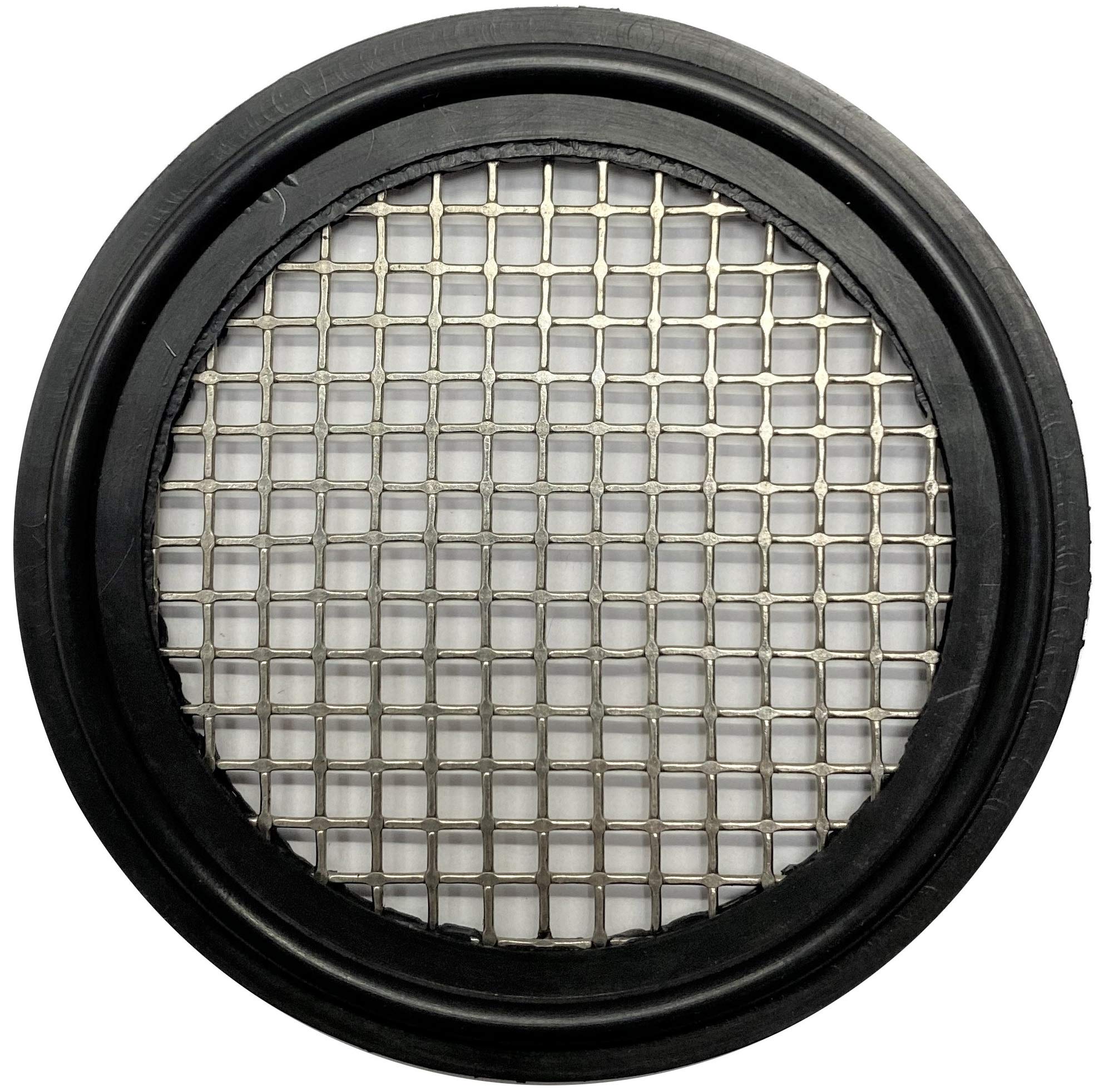 DR-COMPONENT 2Inches Sanitary Tri-Clamp Gaskets (Pack of 2), Bonded Type Screen ( 8 Mesh 2380 μm) Gaskets, Black Viton 2Inches- 8 mesh- VITON