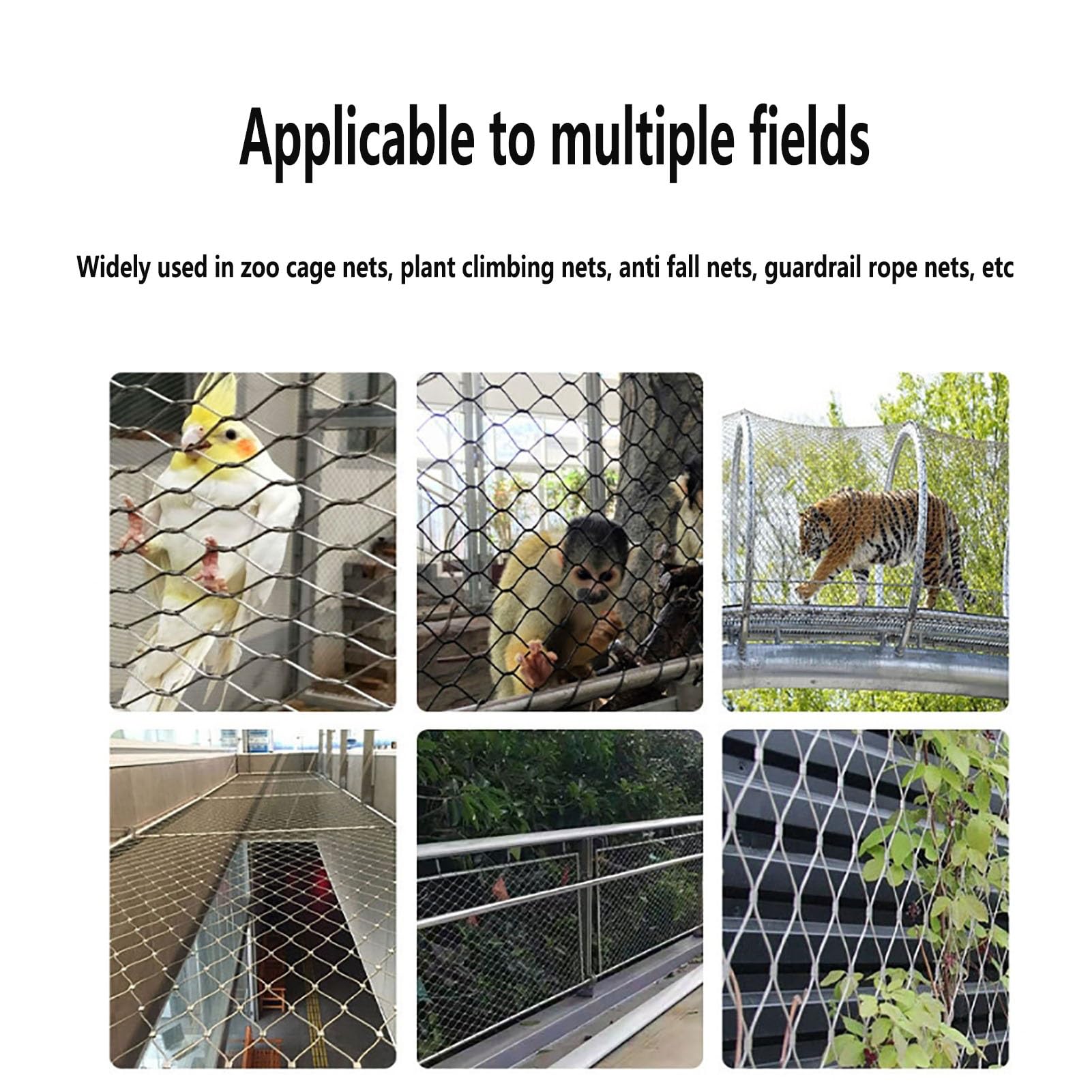 Rete metallica intrecciata in acciaio inossidabile, tessuto hardware flessibile, rete di riempimento per balaustra elastica per gabbie per animali e pollame, rete di sicurezza, durevole e versatile