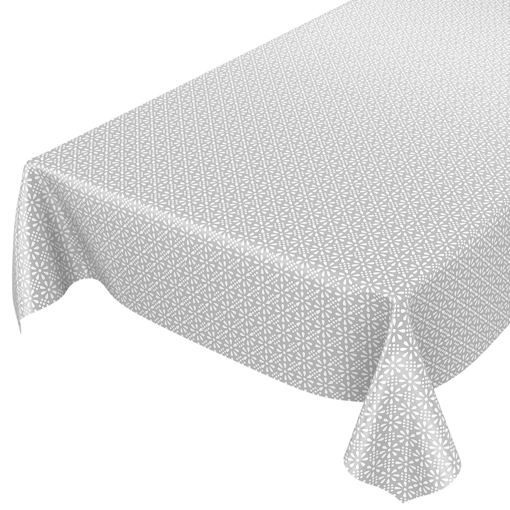 Tablecloth Oilcloth Wax Tablecloth Oilcloth Washable Retro Trend Plain, Wax Cloth, Silver-grey, 120 x 140cm