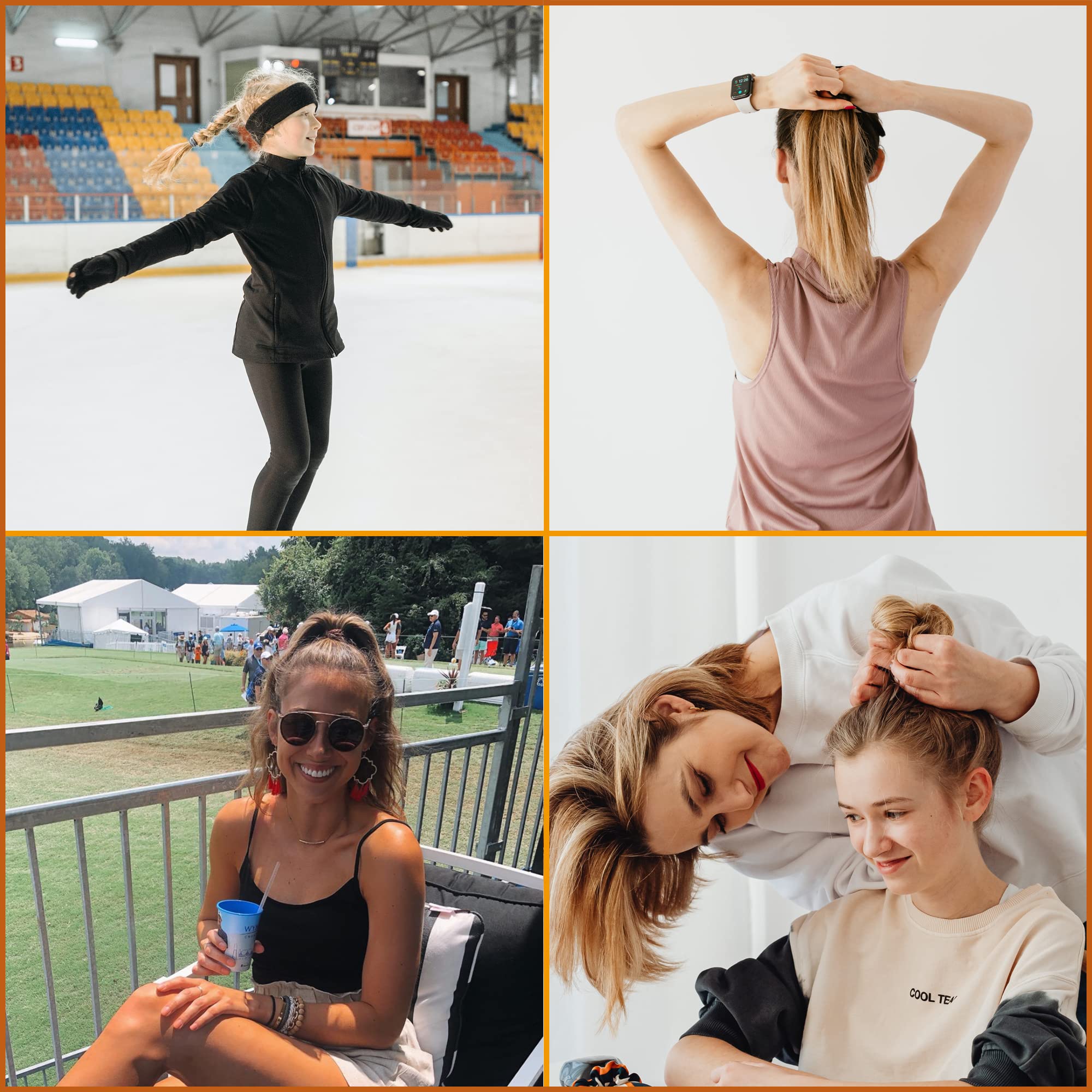 8 elastici per capelli per ragazze, confezione da 8 fasce elastiche multicolori, elastici per capelli, stile 19