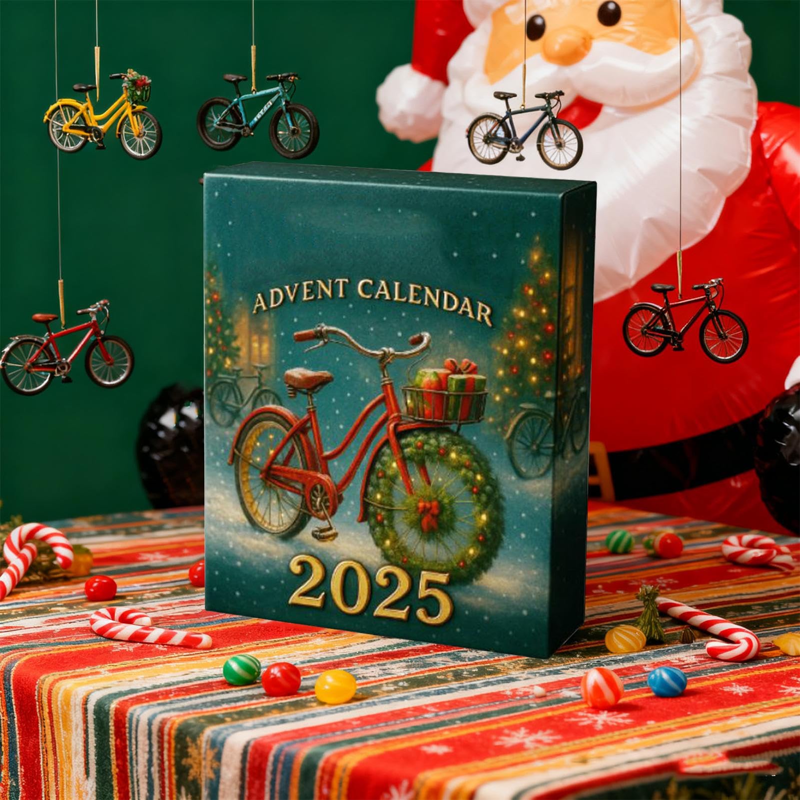 Calendrier De L'Avent Vélo 2025 - 24 Pendentifs Acrylique 2D - Décoration Noël Vélo - 26x18 Cm - 5