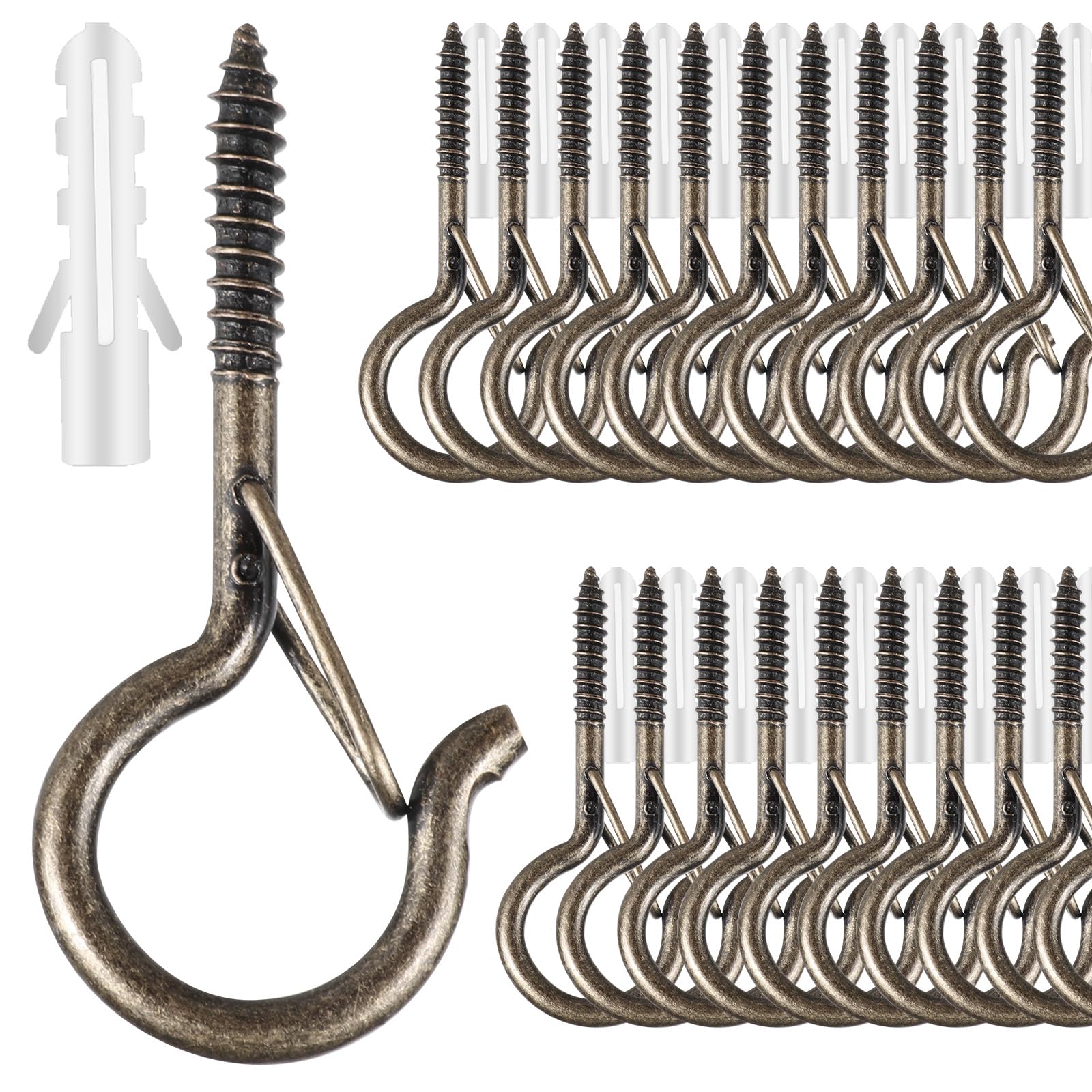 25 PCS Screw Hooks for Outdoor String Lights, Q Hangers String Light Hooks