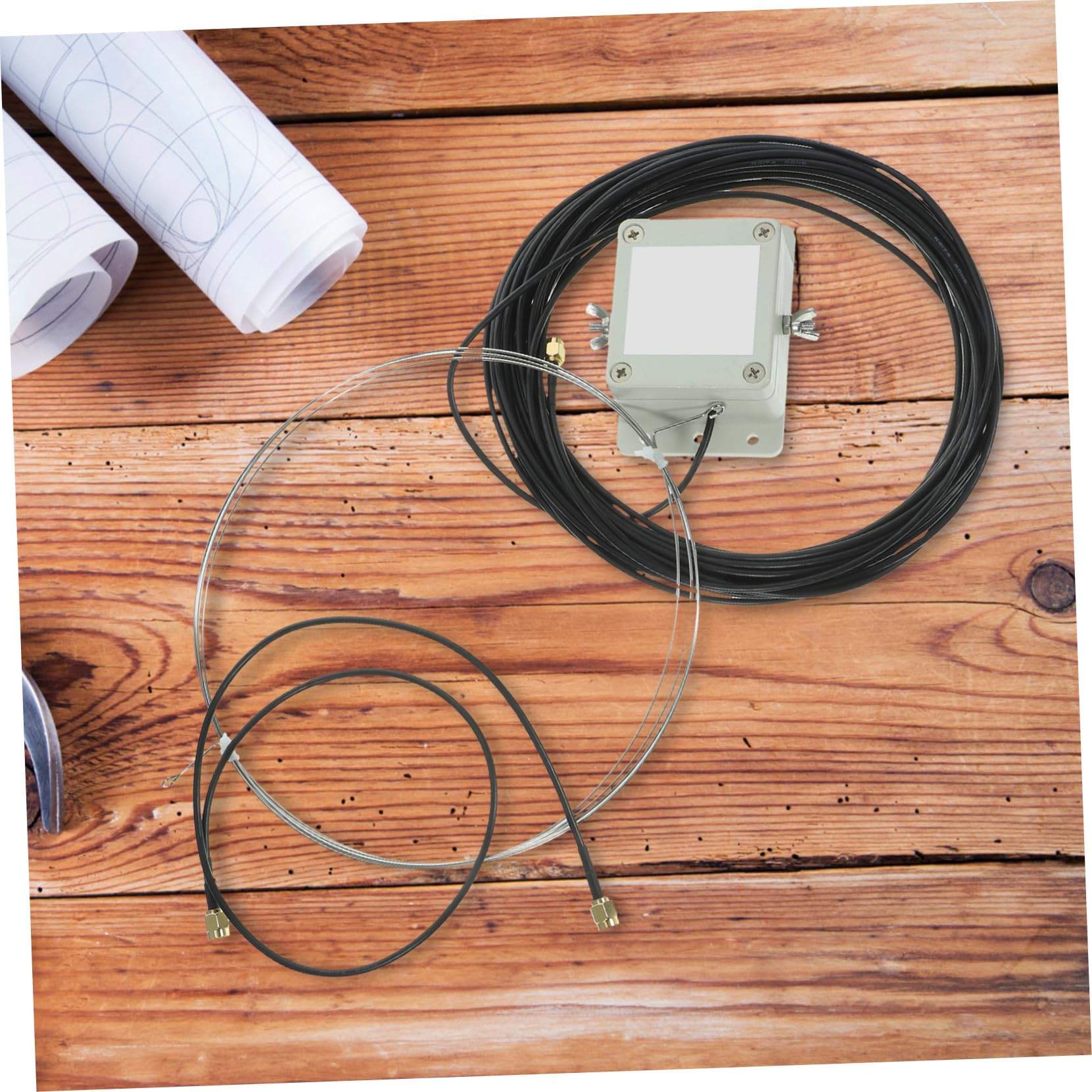 VILLCASE Antenne Active à Ondes Moyennes Et Courtes, Antenne Annulaire en Acier Inoxydable, Alimentation USB, Installation Balcon Et Toit, Usage Radio Et TV, Suppression Bruit Locale