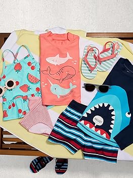 Simple Joys By Carter's Magliette Rash Guard 2 Pezzi | Top Manica Lunga Con Stampa Squalo Per Bambini - Foto 4