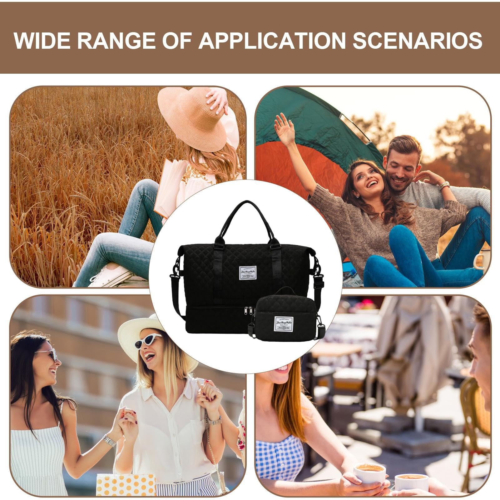 Bolsa Duffle de Gimnasio Tote Duffle de Fin de Semana con Compartimento