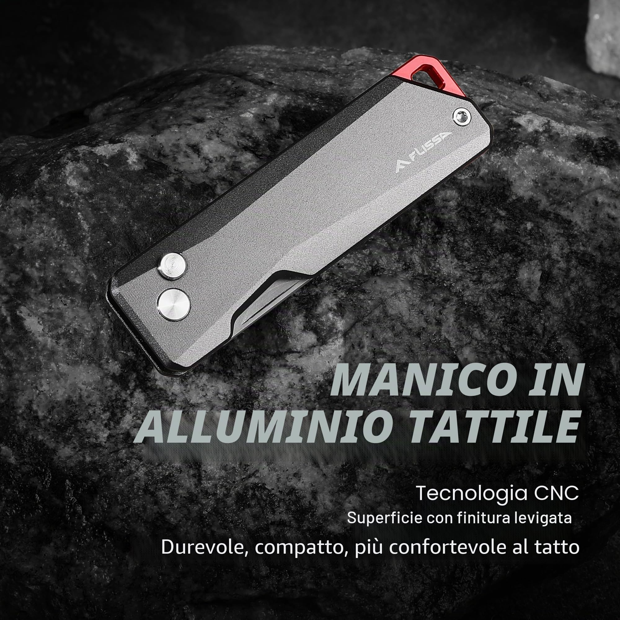 FLISSA Taglierino Multiuso con Lama Rimuovibile in Titanio, Design CNC