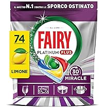 Fairy 30 Minuti Miracle Detersivo Pastiglie Lavastoviglie, 74 Capsule, Limone, Il Nostro N.1 Contro Lo Sporco Ostinato, Potente Anche Nei Cicli Brevi, MEGA Pack