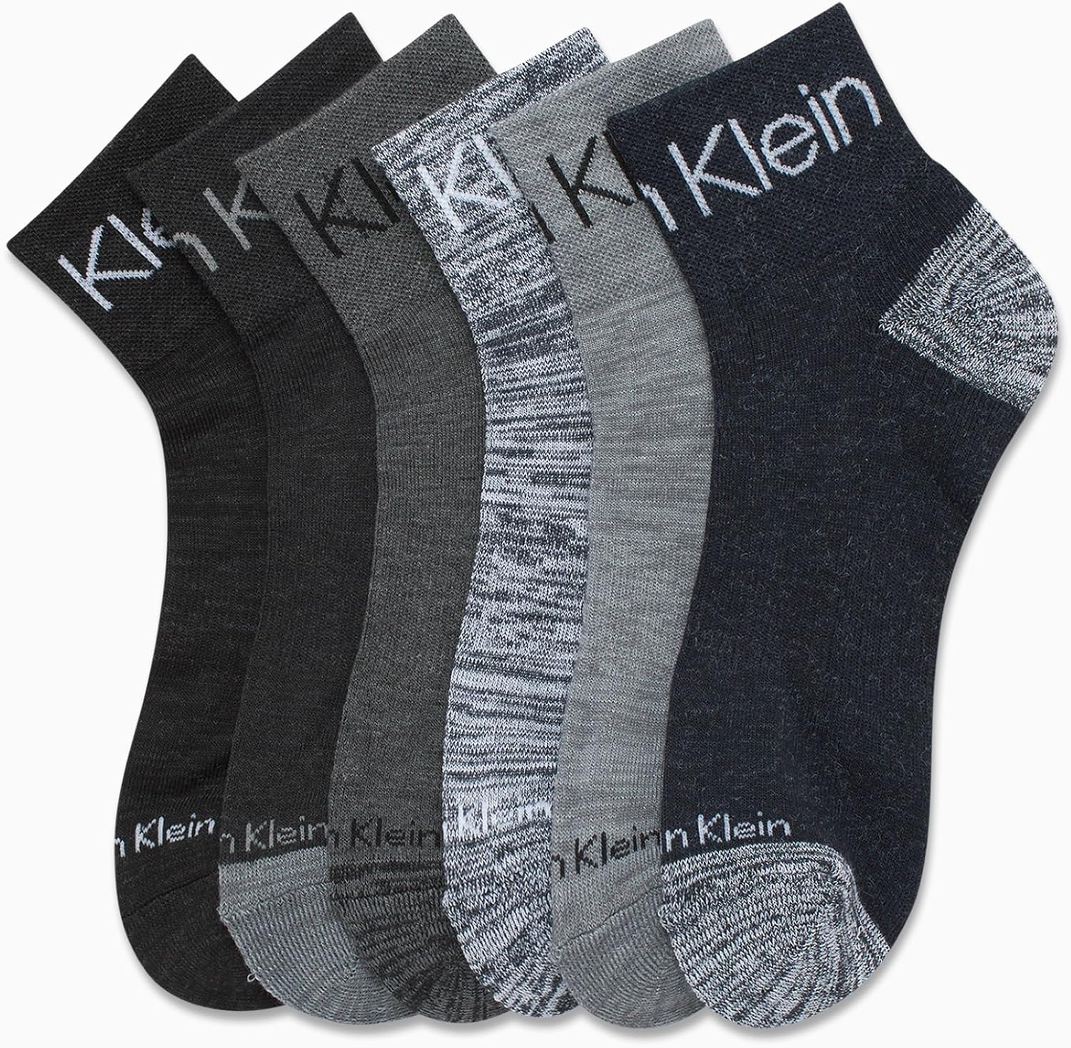 Calvin Klein Mens Quarter Socks - 6 Pack Performance Cushioned High Quarter Cut Athletic Socks for Men With Arch Support - Image 4