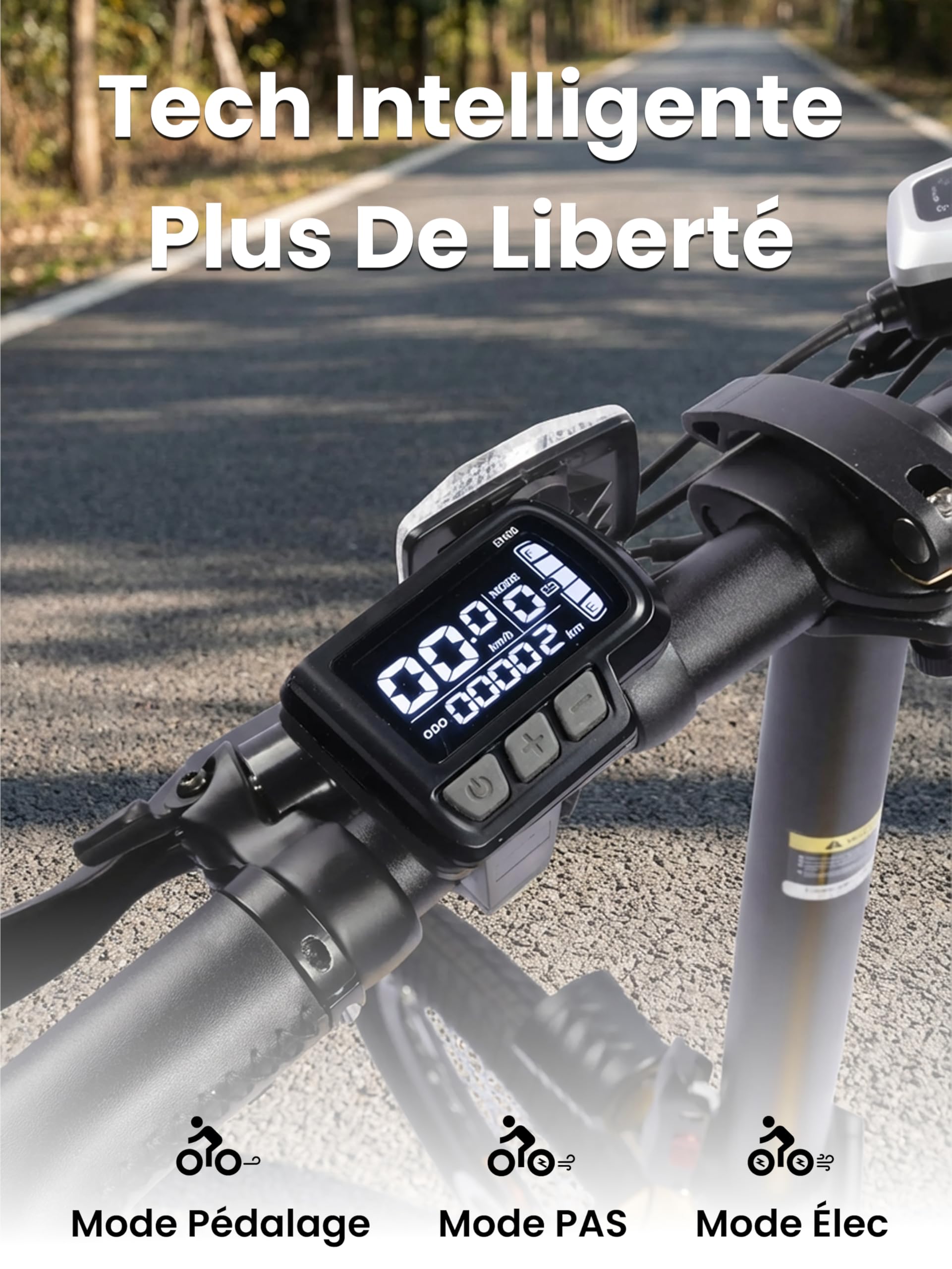 C10 Vélo électrique pliant 20", seulement 18,6 kg, moteur 250 W, batterie 345,6 Wh, avec Shimano 7 vitesses, portée jusqu'à 100 km, 25 km/h, Pedelec avec écran LCD, idéal pour les trajets en