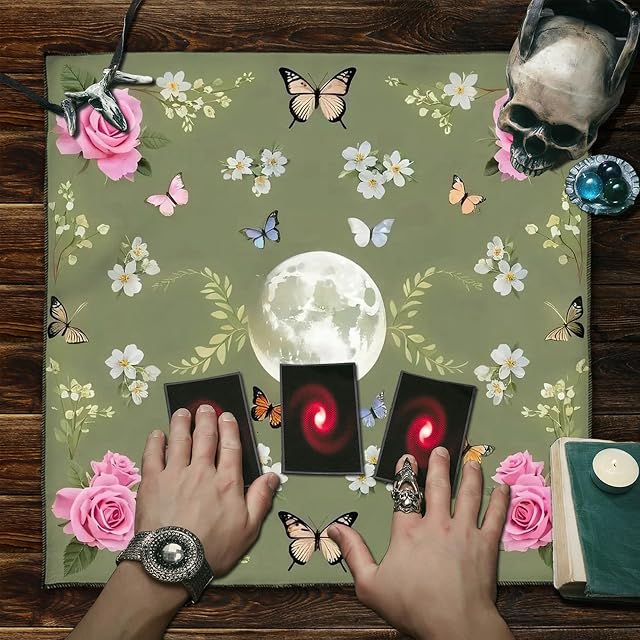 Foto 4 de 4 de xueneige Mantel para Altar de Tarot, tapete Cuadrado para adivinación, Mantel para Altar de brujería
