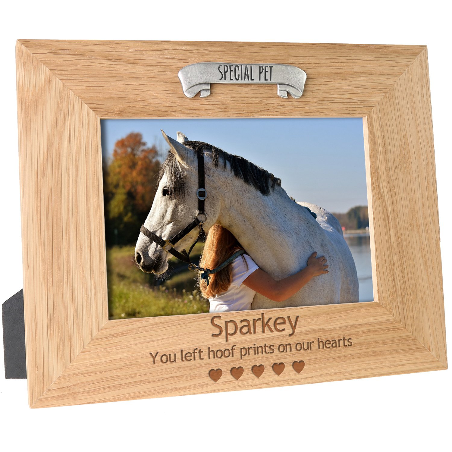 De Walden Horse Or Pony Memorial Engraved Oak Photo Frame Pet Remembrance Gift