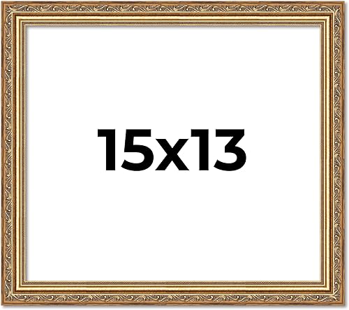 Vista 188 de Poster Palooza Marco de fotos de madera tradicional dorado antiguo de 6 x 18 pulgadas con plexiglás acrílico UV, respaldo de tablero de espuma