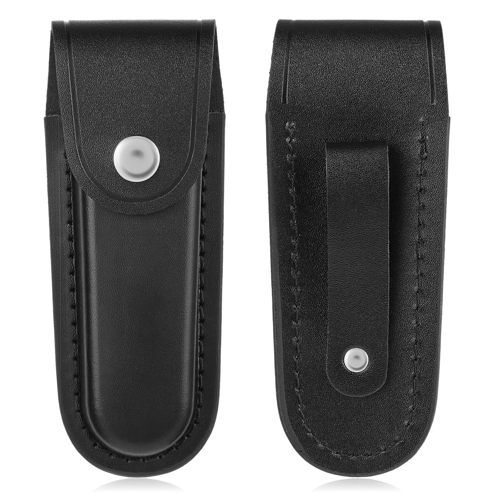 Mabor Knife Sheath Portable Leather Swiss Knife Pouch Pocket Belt Holder with Snap Closure and Belt Loop Accessory for Outdoor Climbing Camping Cycling