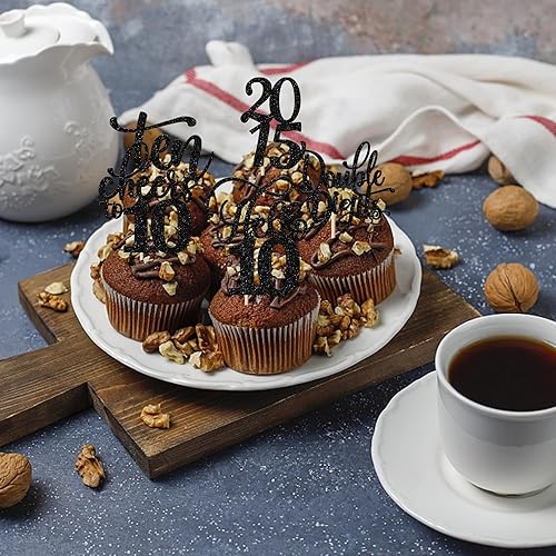 Miniatura 131 de Rsstarxi Paquete de 30 adornos para cupcakes de 15 cumpleaños con purpurina Mis Membrillo 15 desde 2010 Feliz 15º Cupcake Toppers Quince Cheers to